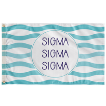 Load image into Gallery viewer, Sigma Sigma Sigma Waves Sorority Flag - Aqua