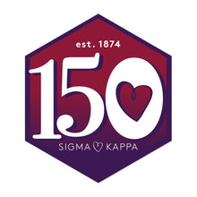 Load image into Gallery viewer, Sigma Kappa 150th Anniversary Badge Temporary Tattoo