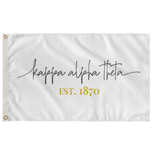 Load image into Gallery viewer, Kappa Alpha Theta Sorority Script Flag - White, Black &amp; Gold
