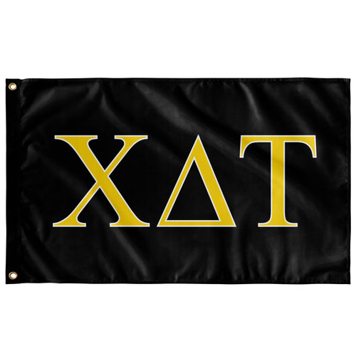 Chi Delta Tau Fraternity Flag - Black, Maize & White