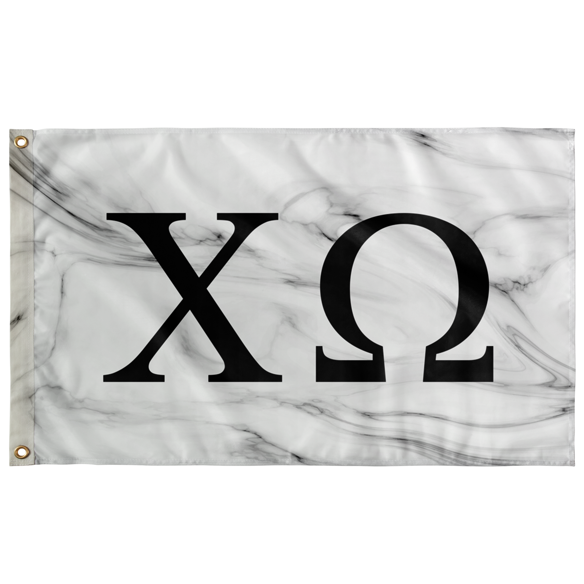 Chi Omega White Marble Sorority Flag