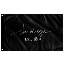 Load image into Gallery viewer, Chi Omega Sorority Script Flag - Black &amp; White