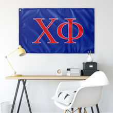 Load image into Gallery viewer, Chi Phi Fraternity Flag - Blue, Scarlet &amp; White