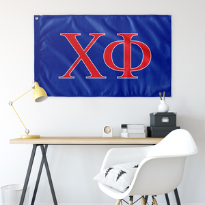 Chi Phi Fraternity Flag - Blue, Scarlet & White