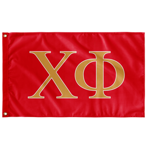 Chi Phi Fraternity Flag - Scarlet and Gold