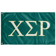 Load image into Gallery viewer, Chi Sigma Rho Sorority Flag - Teal, White &amp; Lemon Yellow