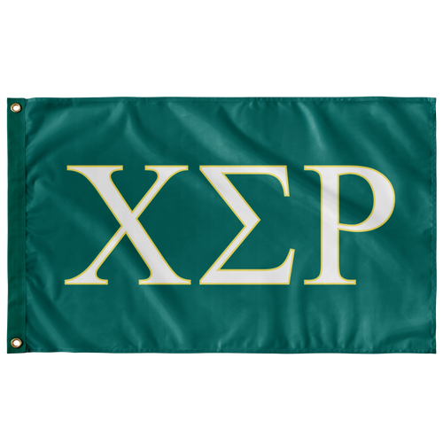 Chi Sigma Rho Sorority Flag - Teal, White & Lemon Yellow