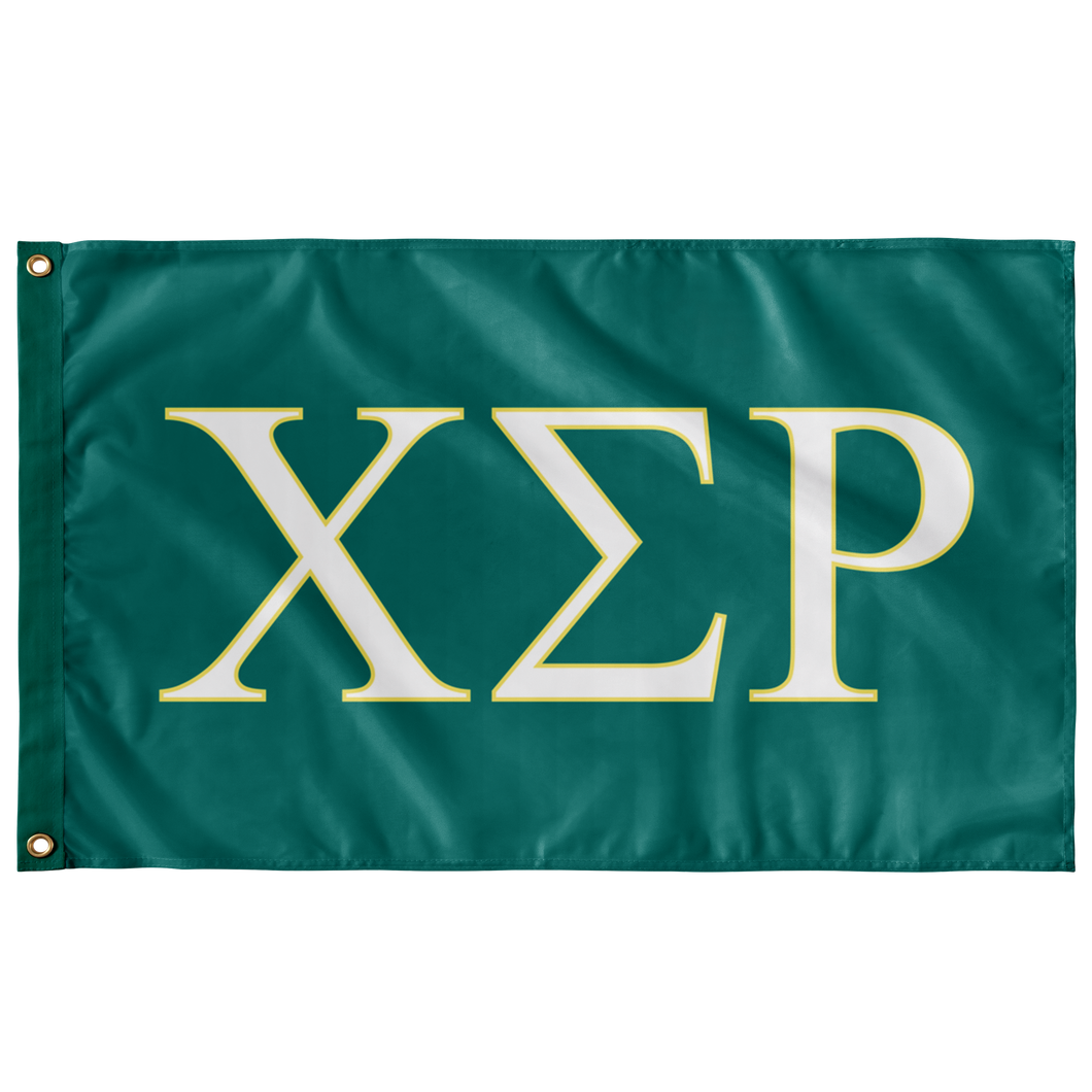 Chi Sigma Rho Sorority Flag - Teal, White & Lemon Yellow