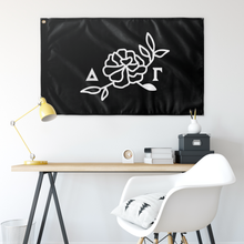 Load image into Gallery viewer, Delta Gamma Flower Icon Sorority Flag - Black &amp; White