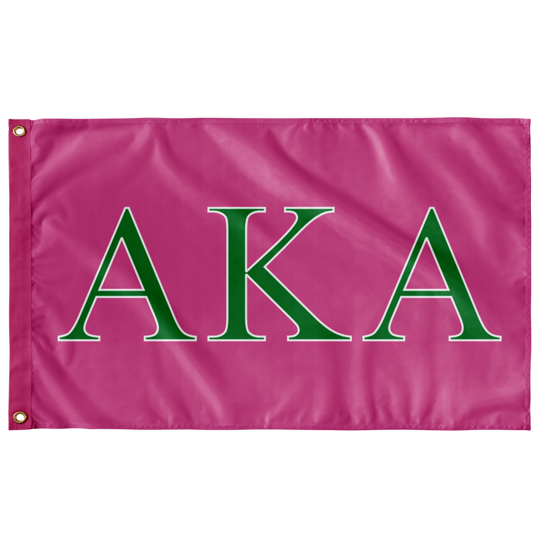 Alpha Kappa Alpha Sorority Flag - Tropicana, Kelly Green & White