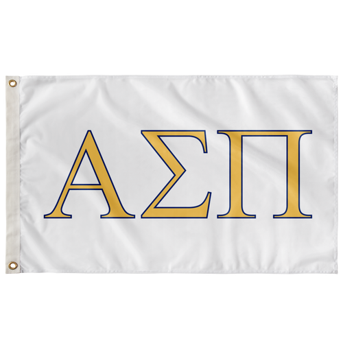Alpha Sigma Pi Greek Flag - White, Bright Yellow & Royal