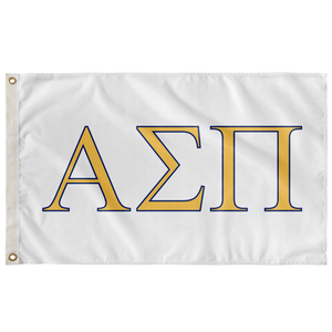 Alpha Sigma Pi Greek Flag - White, Bright Yellow & Royal