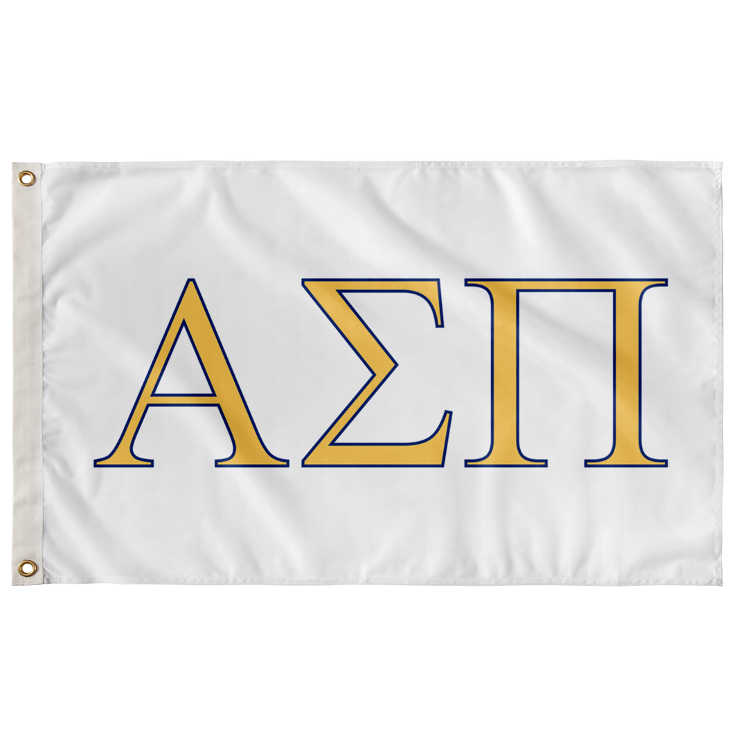 Alpha Sigma Pi Greek Flag - White, Bright Yellow & Royal