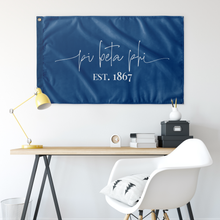 Load image into Gallery viewer, Pi Beta Phi Sorority Script Flag - Blue &amp; White