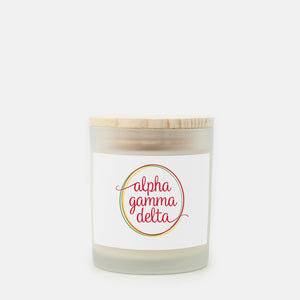 Alpha Gamma Delta Frosted Glass Hand Poured Scented Candle