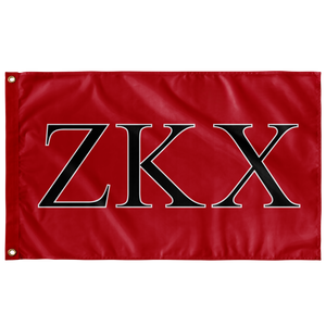 Zeta Kappa Chi Fraternity Flag - Red, Black & White