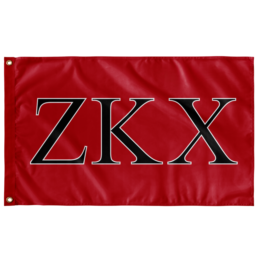 Zeta Kappa Chi Fraternity Flag - Red, Black & White
