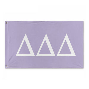 Delta Delta Delta Sorority Flag - Lavender & White