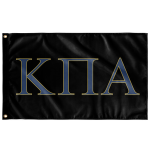 Kappa Pi Alpha Greek Flag - Black, Denim & Flax Gold