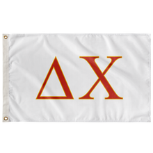 Load image into Gallery viewer, Delta Chi Fraternity Flag - White, Red &amp; Yellow