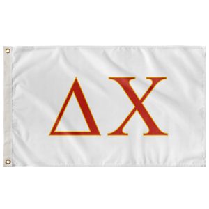 Delta Chi Fraternity Flag - White, Red & Yellow