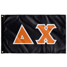 Load image into Gallery viewer, Delta Chi Greek Block Flag - Whale Grey, Tennessee Orange &amp; White