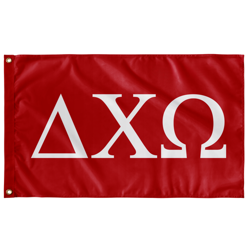 Delta Chi Omega Greek Flag - Red & White