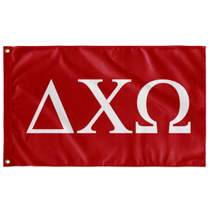 Delta Chi Omega Greek Flag - Red & White