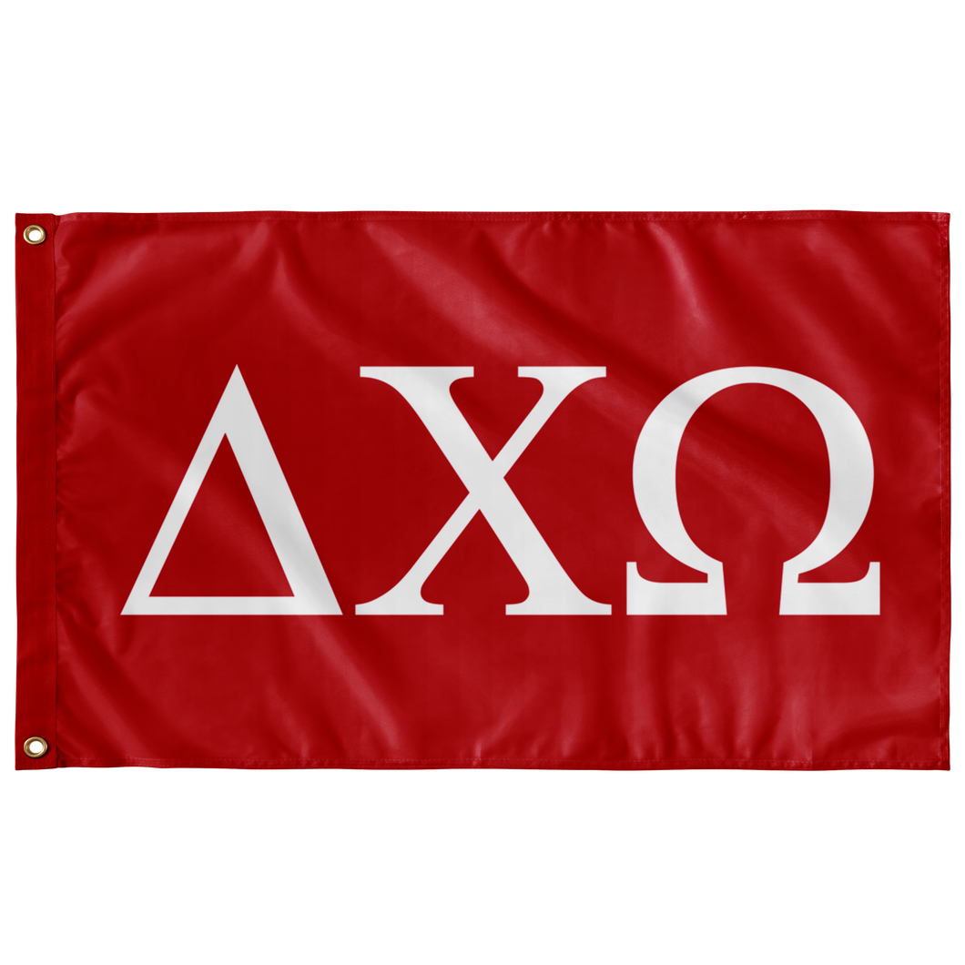 Delta Chi Omega Greek Flag - Red & White