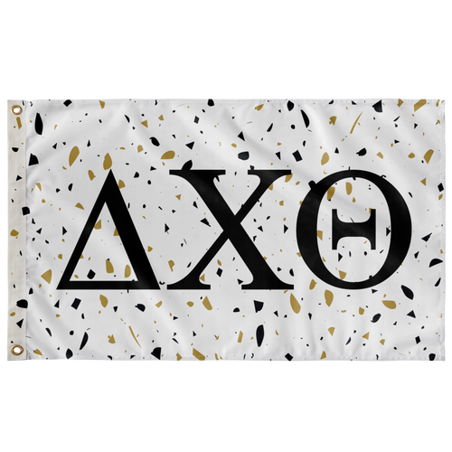 Delta Chi Theta Terrazzo Gold Sorority Flag