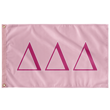 Load image into Gallery viewer, Delta Delta Delta Sorority Flag - Azalea, Barbie Pink &amp; White