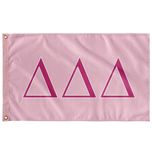 Delta Delta Delta Sorority Flag - Azalea, Barbie Pink & White