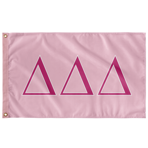 Delta Delta Delta Sorority Flag - Azalea, Barbie Pink & White