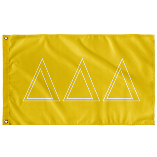 Delta Delta Delta Sorority Flag - Yellow and White