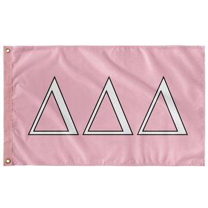 Delta Delta Delta Sorority Flag - Pink, White & Black