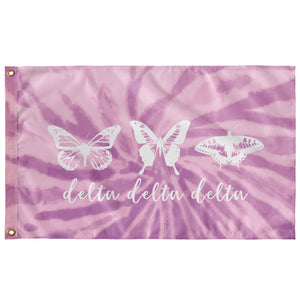 Delta Delta Delta Tie-Dye Butterfly Flag