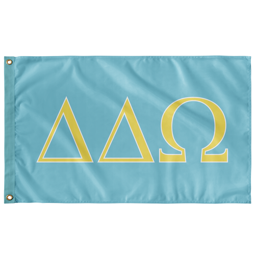 Delta Delta Omega Sorority Flag - Aqua, Lemon Yellow & White
