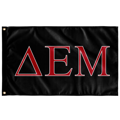 Delta Epsilon Mu Fraternity Flag - Black, Red & White