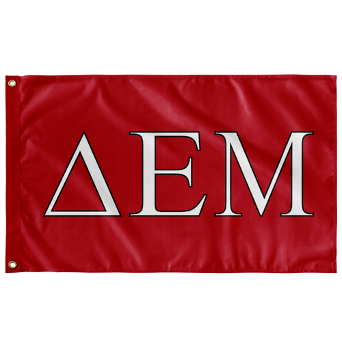 Delta Epsilon Mu Fraternity Flag - Red, White & Black