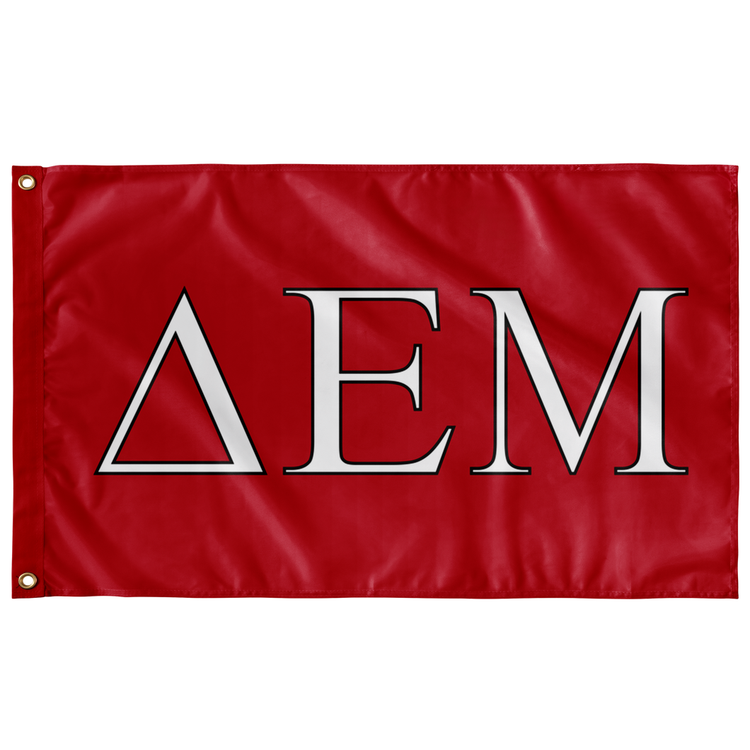 Delta Epsilon Mu Fraternity Flag - Red, White & Black