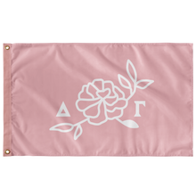 Load image into Gallery viewer, Delta Gamma Flower Icon Sorority Flag - Pink &amp; White