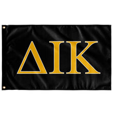 Load image into Gallery viewer, Delta Iota Kappa Fraternity Flag - Black, Gold &amp; White