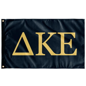 Delta Kappa Epsilon Greek Letter Flag - Dark Navy & Yellow