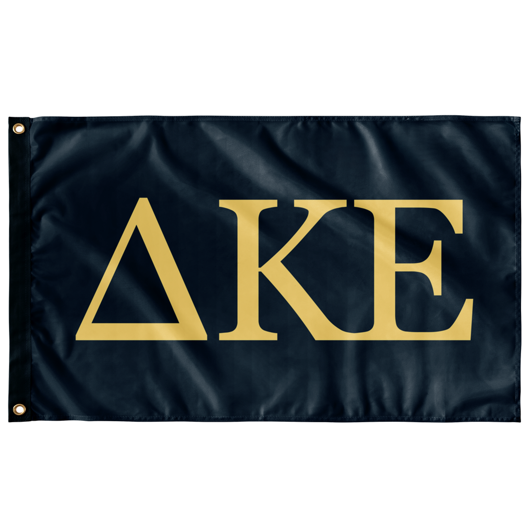 Delta Kappa Epsilon Greek Letter Flag - Dark Navy & Yellow