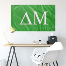 Load image into Gallery viewer, Delta Mu Sorority Flag - Bright Green, White &amp; Pink
