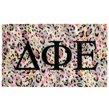 Load image into Gallery viewer, Delta Phi Epsilon Pink Leopard Sorority Flag
