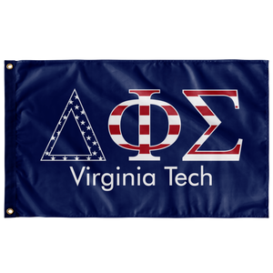 Delta Phi Sigma USA Flag Virgina Tech - Blue