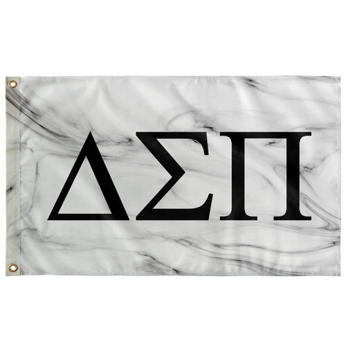 Delta Sigma Pi White Marble Greek Flag