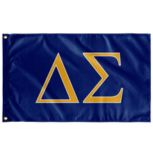 Load image into Gallery viewer, Delta Sigma Sorority Flag - Royal, Light Gold &amp; White