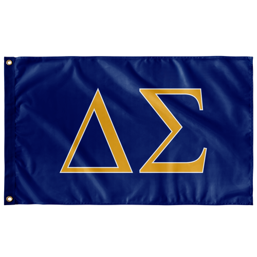 Delta Sigma Sorority Flag - Royal, Light Gold & White